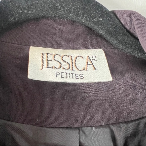 Jessica Purple Brown Longer Blazer Button Up Tailored Suit Jacket women Size 8P - Picture 3 of 12